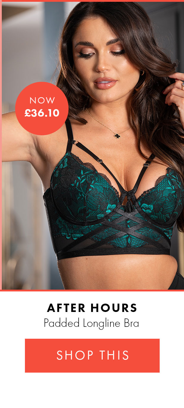 After Hours padded longline bra (black/forest) NOW £36.10