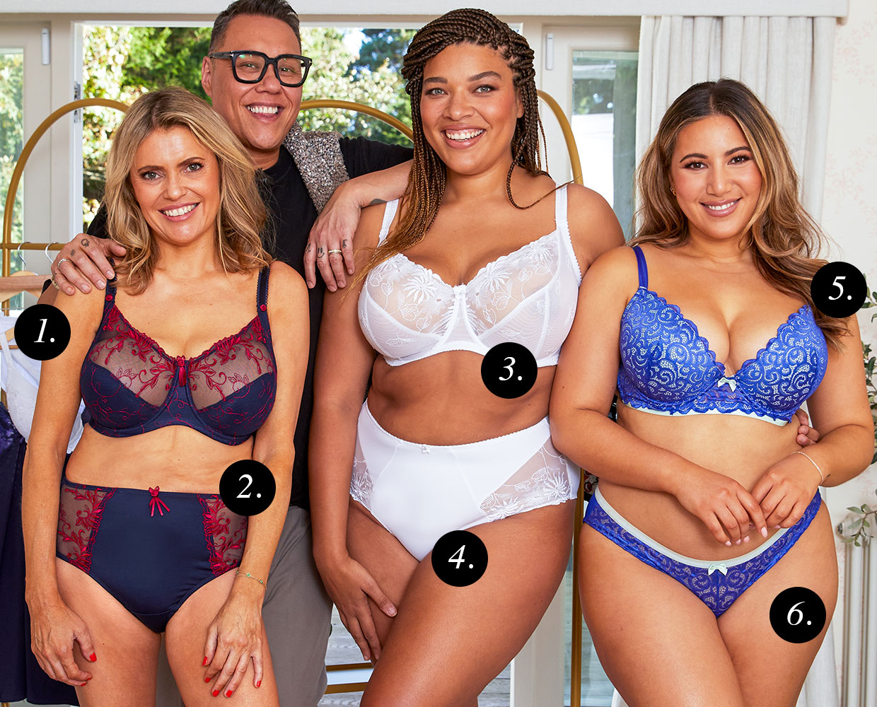 Gok Wan with models in Pour Moi lingerie
