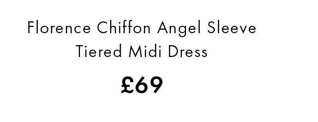 Florence Chiffon Angel Sleeve Tiered Midi Dress £69