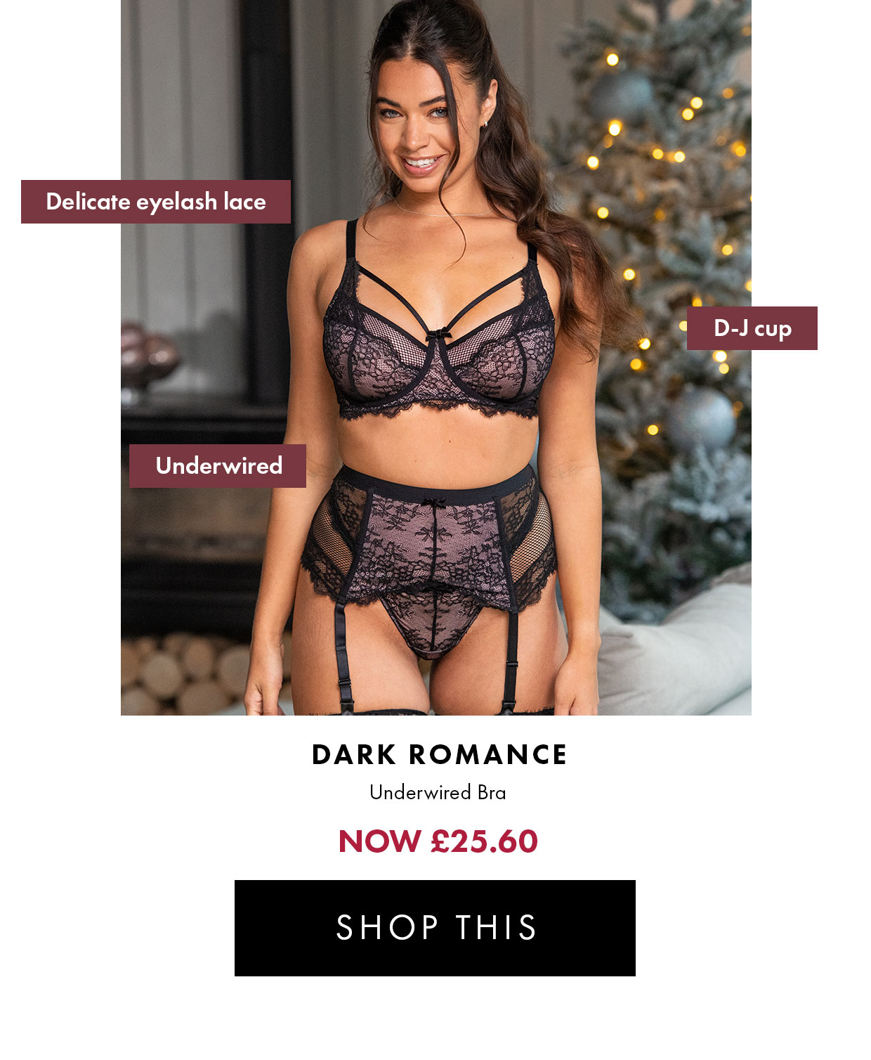 Dark Romance underwired bra NOW £25.60