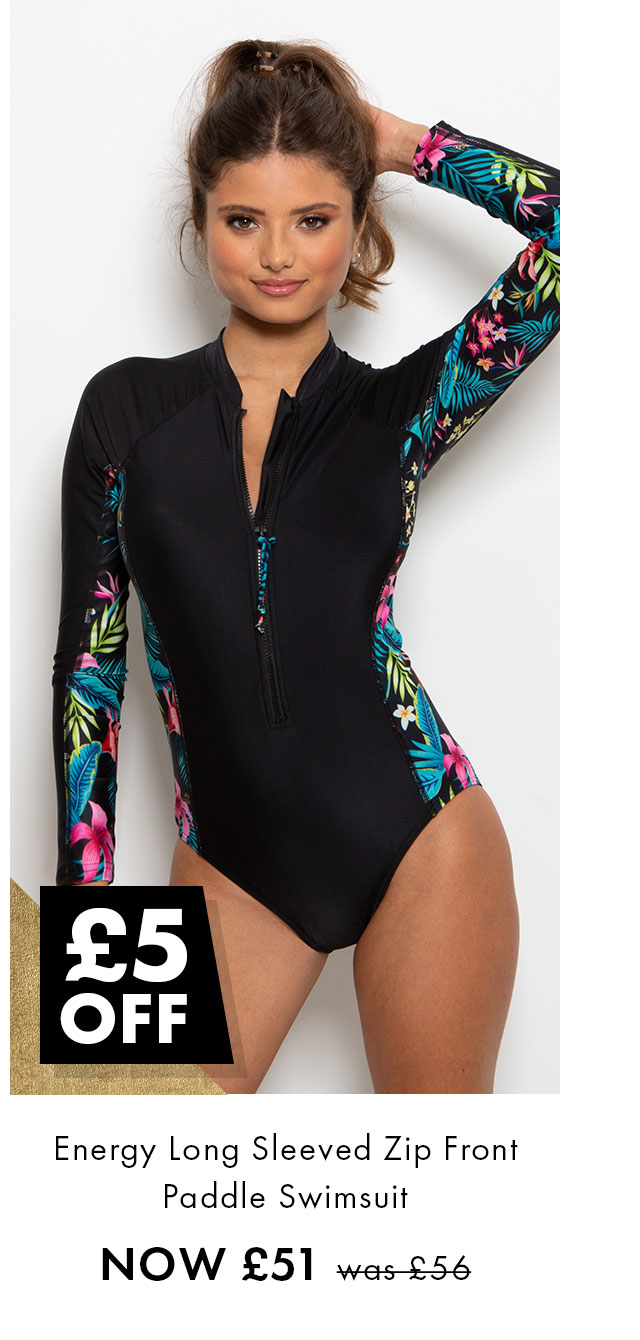 Energy Long Sleeved Zip Front Paddle Swimsuit NOW £51