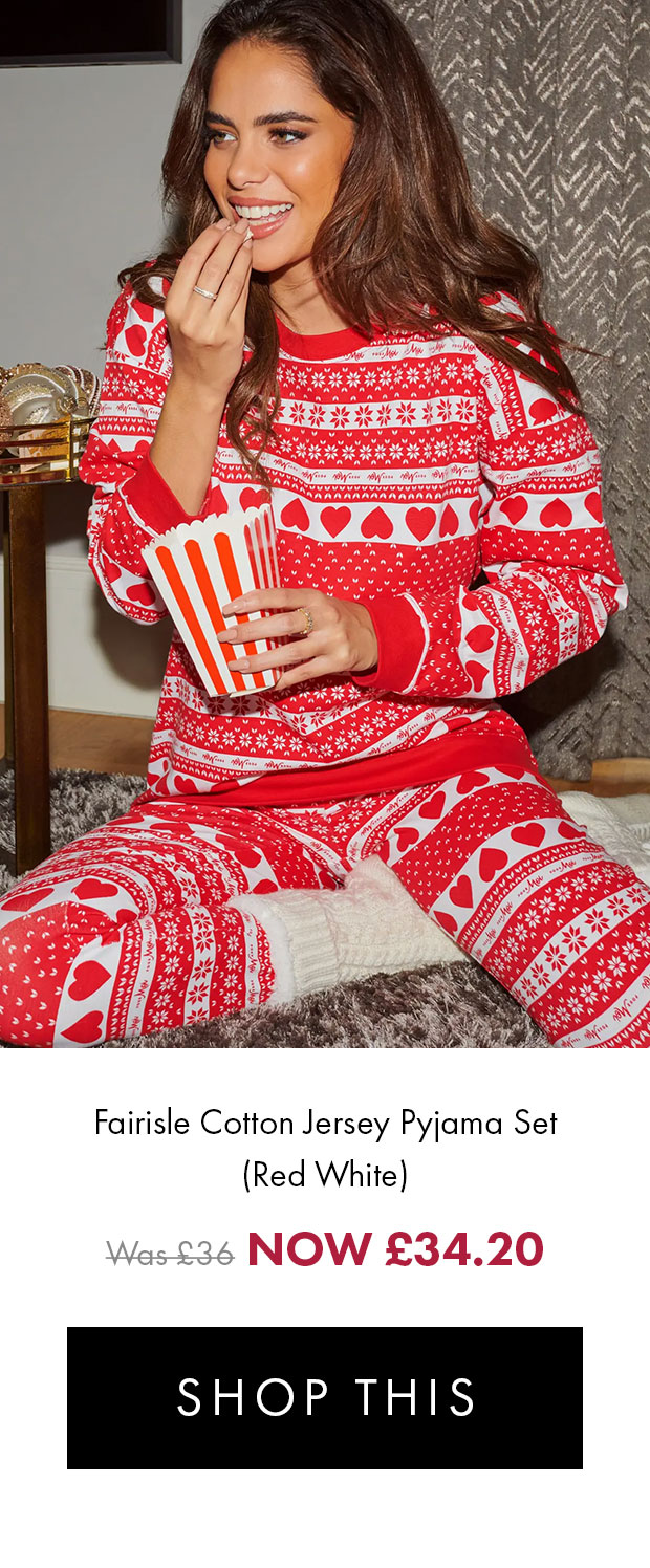 Fairisle cotton jersey pyjama set (red/white) NOW £34.20